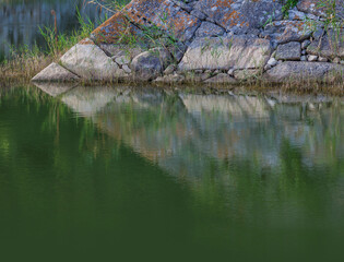 城跡 萩城跡 快晴 萩市 萩城 石垣　堀　山口県　日本　アジア