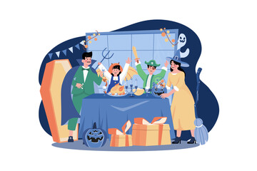 Happy Halloween Illustration concept on white background