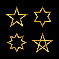 collection of gold star vector logo template