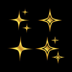 collection of gold star vector logo template