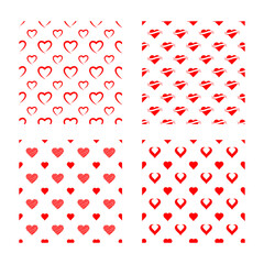 collection of heart pattern isolated on white background and printable, valentines day background