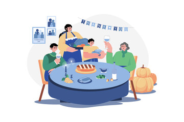 Thanksgiving Day Illustration concept on white background
