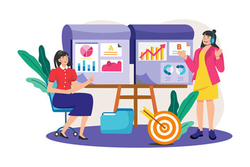 Businesswoman Comparing AB Testing Results