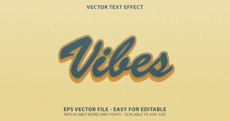 vibes vintage editable text effect vector