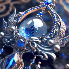 blue crystal, decoration, jewellery