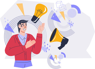 SMM social media marketing professional. Digital promotion on the internet and SMM advertising service banner or emblem design.