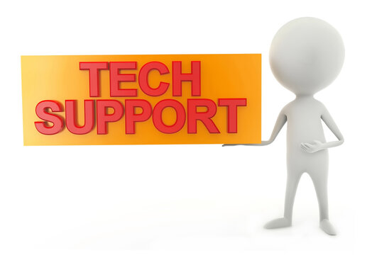 3d man tech support concept