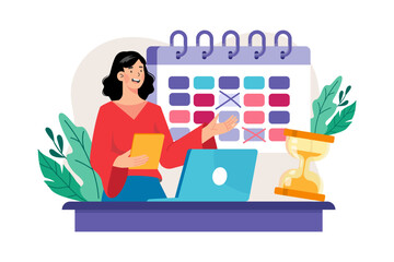 Businesswoman Doing Calendar Management