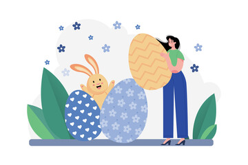 Easter Day Illustration concept on white background