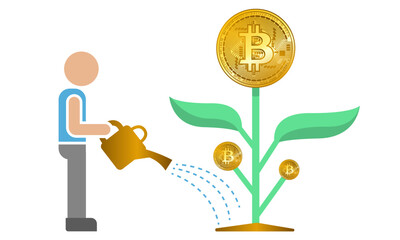 Bitcoin cryptocurrency symbol business