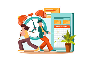 Teamwork Of People With Schedules And Tasks