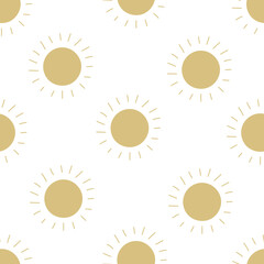 seamless pattern with cartoon sun. Colorful vector flat style for kids. Space. hand drawing. baby design for fabric, print, wrapper, textile