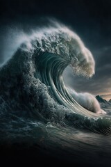 A disastrous tsunami - obrazy, fototapety, plakaty