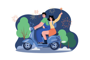 New year�s Eve Illustration concept on white background