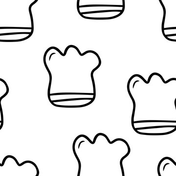 Seamless pattern Doodle chef is hat