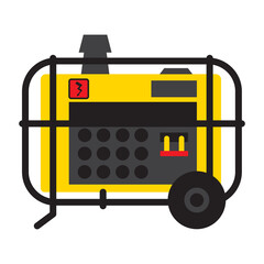 Generator in yellow color. Powerful and easy energy.