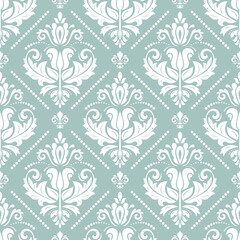 Orient light bkue and white vector classic pattern. Seamless abstract background with vintage elements. Orient pattern. Ornament for wallpapers and packaging
