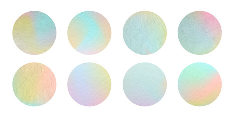 Set of round paper pastel colors, Stickers mock up blank tags labels, isolated on white background