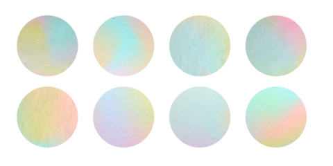 Set of round paper pastel colors, Stickers mock up blank tags labels, isolated on white background