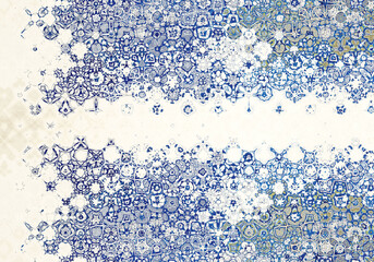 Abstract background vintage designs with distressed texture in blue and white. Portuguese and Spain wall decoration texture background.