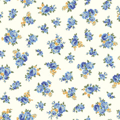 Seamless pattern with a beautiful bouquet of roses,