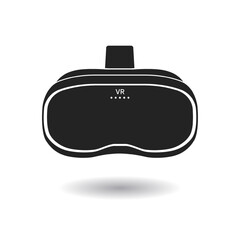 3d VR Headset illustration. Vector Virtual Reality technology digital glasses. Innovation device. Black and white