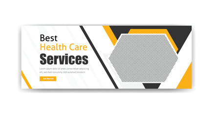 Best health care services Facebook cover template design 