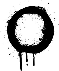 Black round shape frame spray paint