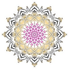 Mandala Circle pattern in the form of mandala for Henna, Mehndi, tattoos, decorative ornaments in ethnic oriental style, coloring book pages.