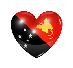 Love Papua New Guinea, heart flag icon