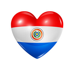 Obraz premium Love Paraguay, heart flag icon