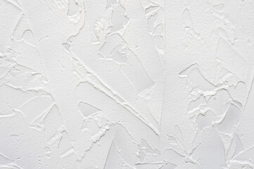 Rough plastered wall. White background of cement. Concrete wall texture.