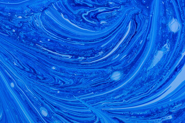 Blue marble texture design, fashion art painting, abstract color mix painting.