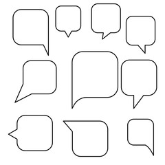 Group of speech bubbles with outline stroke