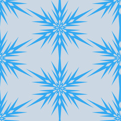 Blue seamless pattern with snowflake, christmas festive winter art snowflake icicle