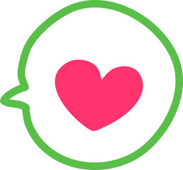 Heart speech bubble doodle vector