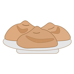 Turkish national cuisine. Menu of the dish. Doodle illustration for the menu. Black lines. Recipe for Turkish national cuisine.