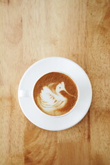 A cup of cappuccino top view