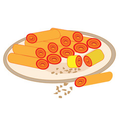 Turkish national cuisine. Menu of the dish. Doodle illustration for the menu. Black lines. Recipe for Turkish national cuisine.