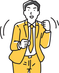 ファイティングポーズをとるビジネスマン