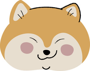 Cute dog head doodle vector