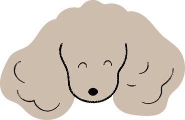 Cute dog head doodle vector