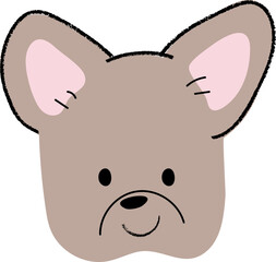 Cute dog head doodle vector