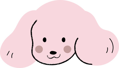Cute dog head doodle vector