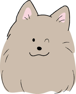 Cute dog head doodle vector