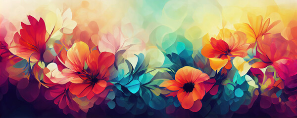 Fototapeta na wymiar Beautiful abstract colorful flower design (Generative AI)