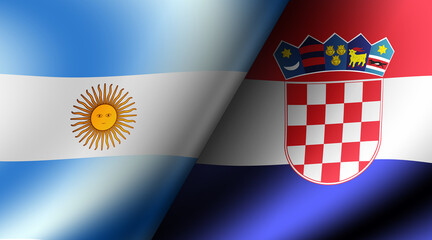 Naklejka premium Football 2022 | Knockout Round Match Cards ( Argentina VS Croatia ) | semifinals
