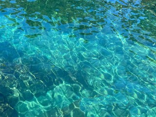 Beautiful sea turquoise clear water surface.