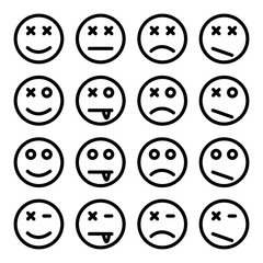 Icon set smile crazy