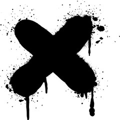 Black X splatter graffiti - obrazy, fototapety, plakaty